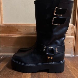 Marc fisher leather biker boots size 8.5 brand new